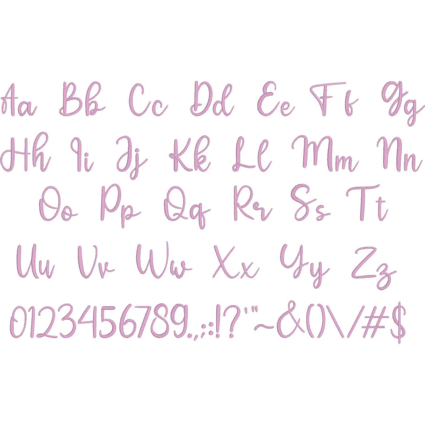 Meow Native BX Embroidery Font - Satin Stitch Alphabet (11 Sizes)
