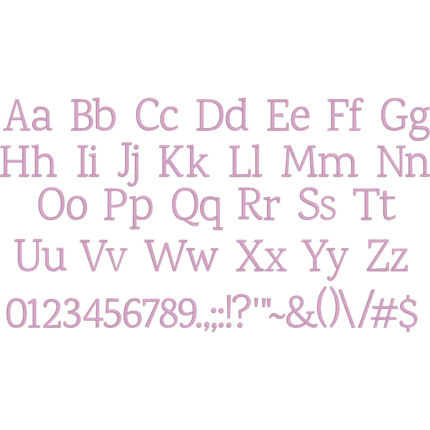 Karma Native BX Embroidery Font - Satin Stitch Alphabet (11 Sizes)
