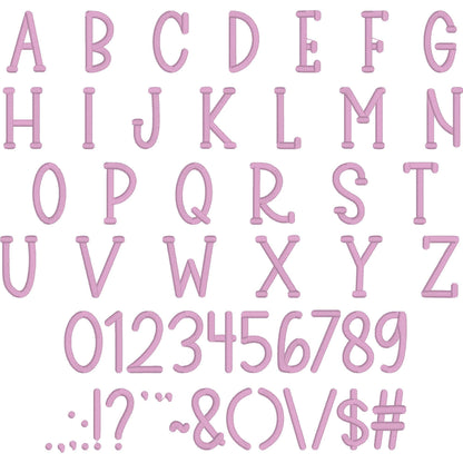 Kids 3D Puff Native BX Embroidery Font – Foam Alphabet (8 Sizes)