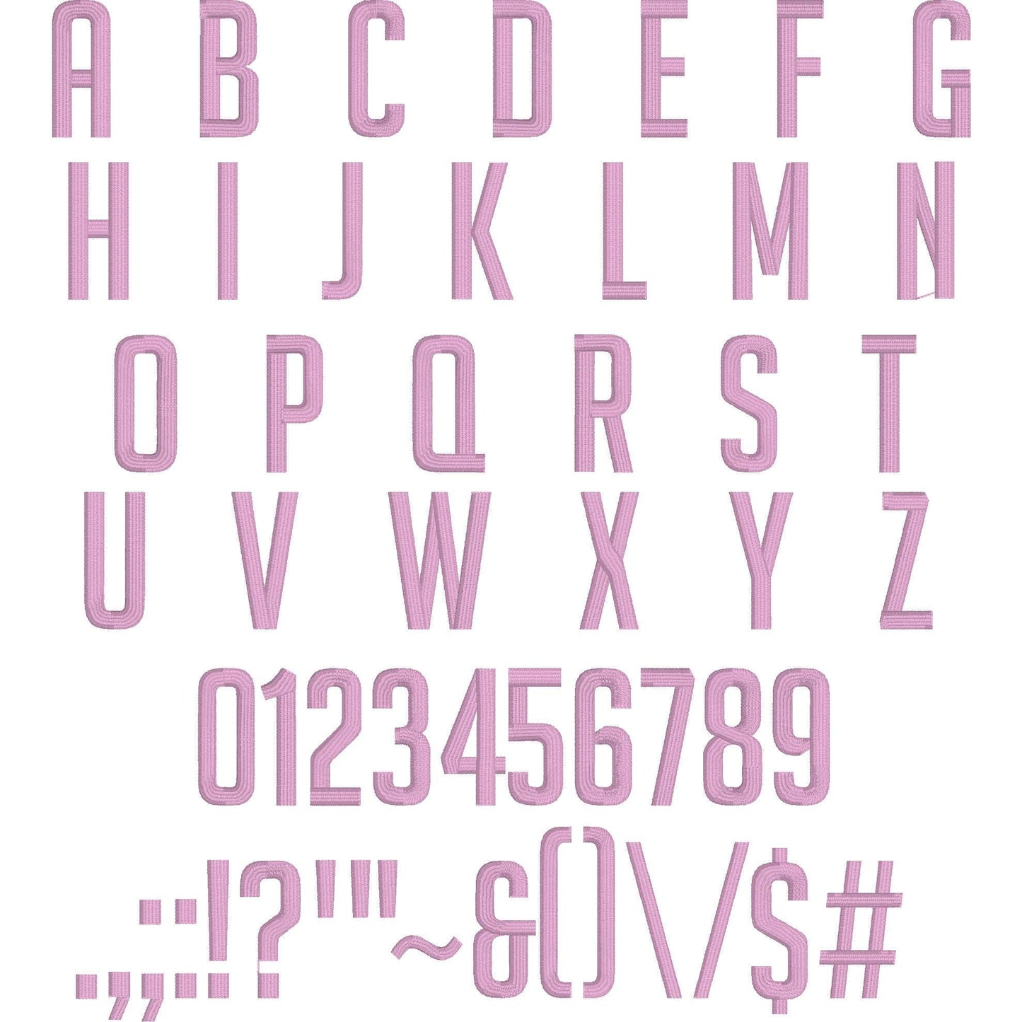 Bonk Native BX Embroidery Font - Satin Stitch Alphabet (11 Sizes)