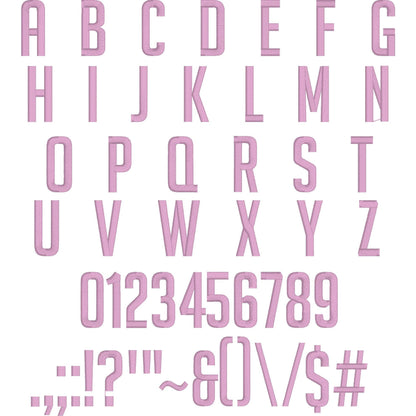 Bonk Native BX Embroidery Font - Satin Stitch Alphabet (11 Sizes)