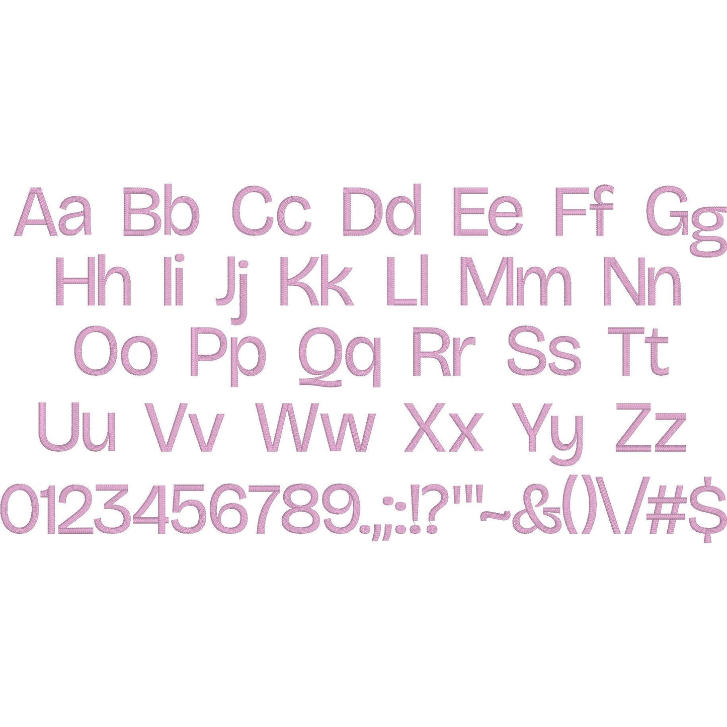 Bru Native BX Embroidery Font - Satin Stitch Alphabet (11 Sizes)