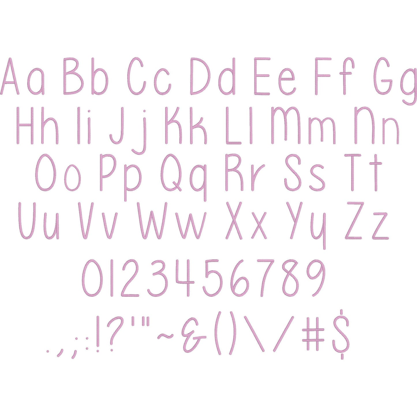 Sing Native BX Embroidery Font - Satin Stitch Alphabet (11 Sizes)