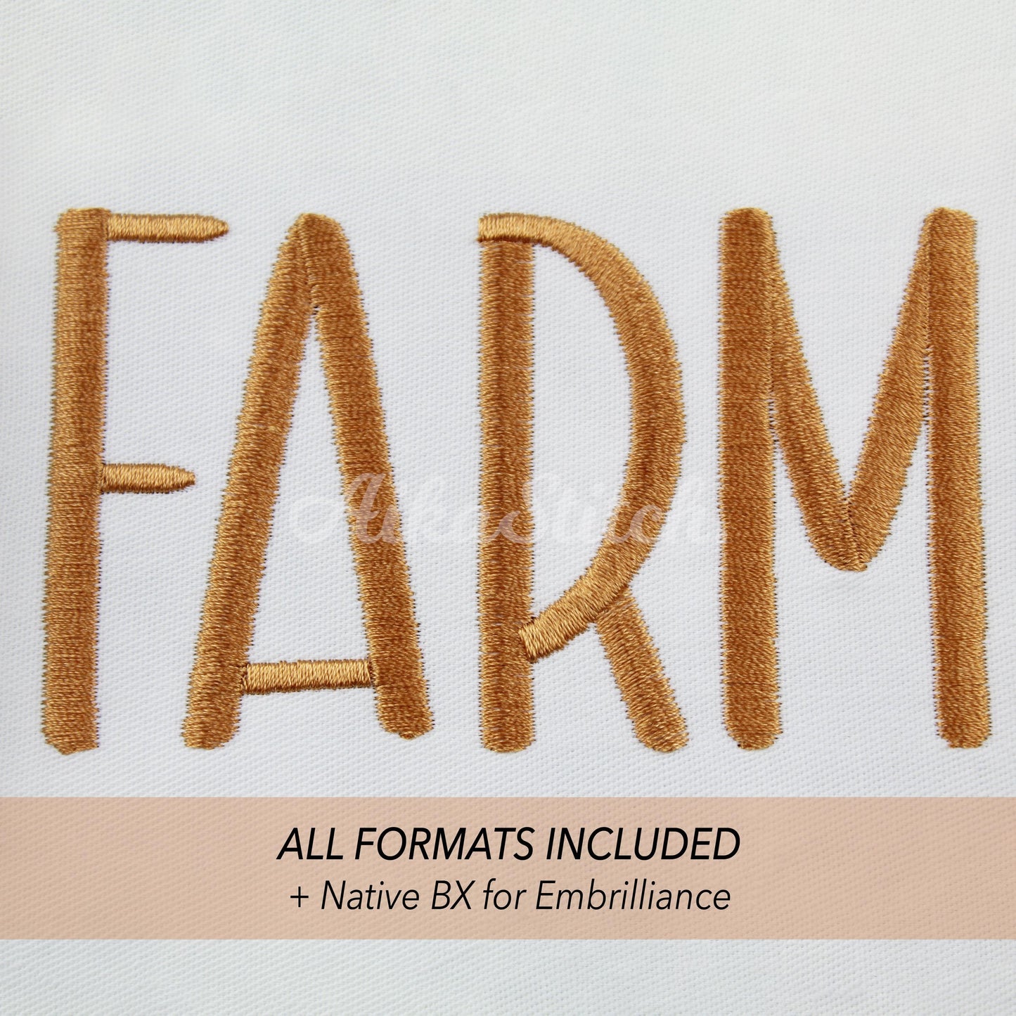 Farm Native BX Embroidery Font - Satin Stitch Alphabet (11 Sizes)