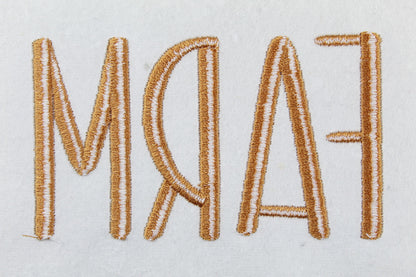 Farm Native BX Embroidery Font - Satin Stitch Alphabet (11 Sizes)