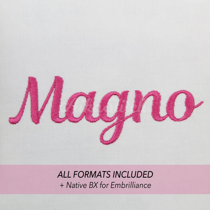 Magnolia Native BX Embroidery Font - Satin Stitch Alphabet (11 Sizes)