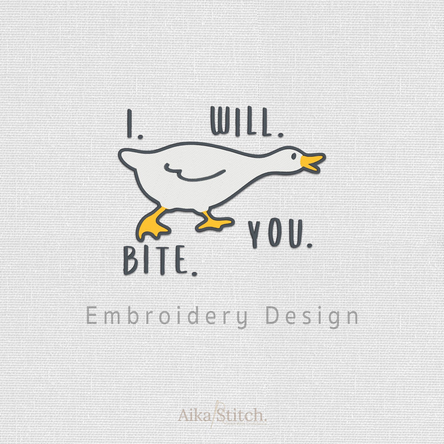 Duck I Will Bite You Embroidery Design - 7 sizes