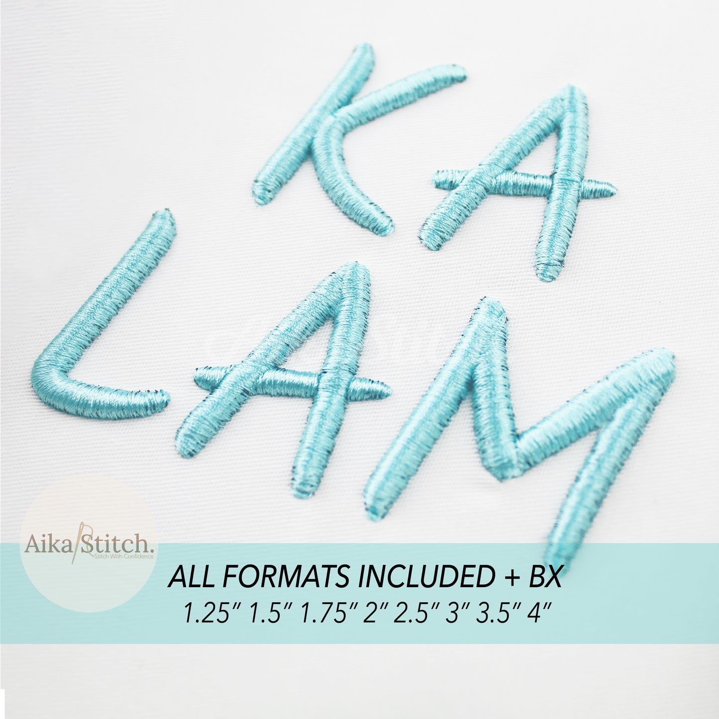 kalam 3D Puff BX Embroidery Font – Foam Alphabet (8 Sizes)