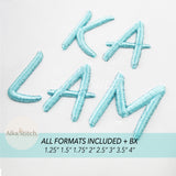 Kalam 3D Puff Script Cursive Embroidery Font | BX Included