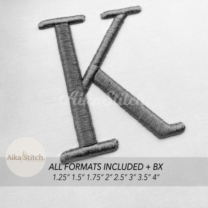 Karma 3D Puff BX Embroidery Font – Foam Alphabet (8 Sizes)