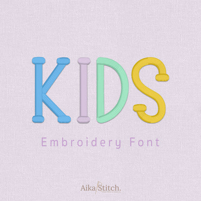 Kids Rounded Sans Serif Embroidery Font | Native BX Included