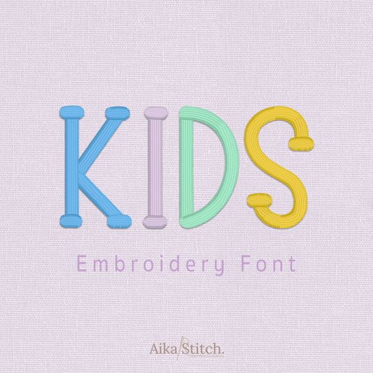 Kids Rounded Sans Serif Embroidery Font | Native BX Included