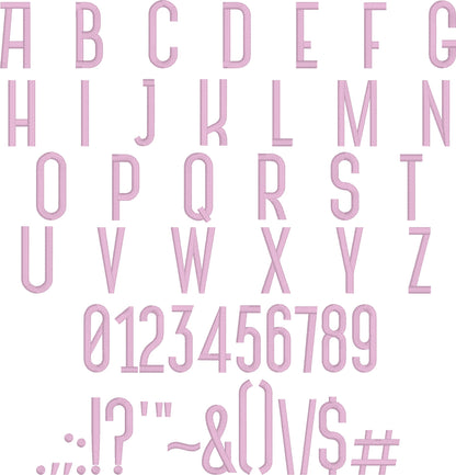 Kontra Native BX Embroidery Font - Satin Stitch Alphabet (11 Sizes)