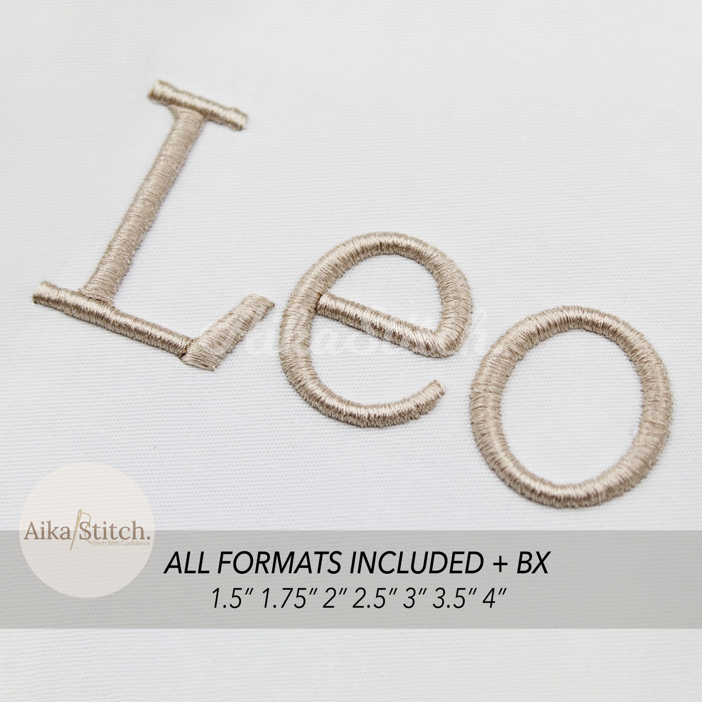 Leorio 3D Puff BX Embroidery Font – Foam Alphabet (7 Sizes)