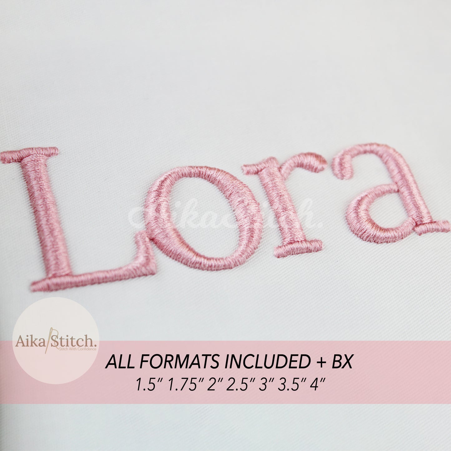 Lora 3D Puff BX Embroidery Font – Foam Alphabet (7 Sizes)