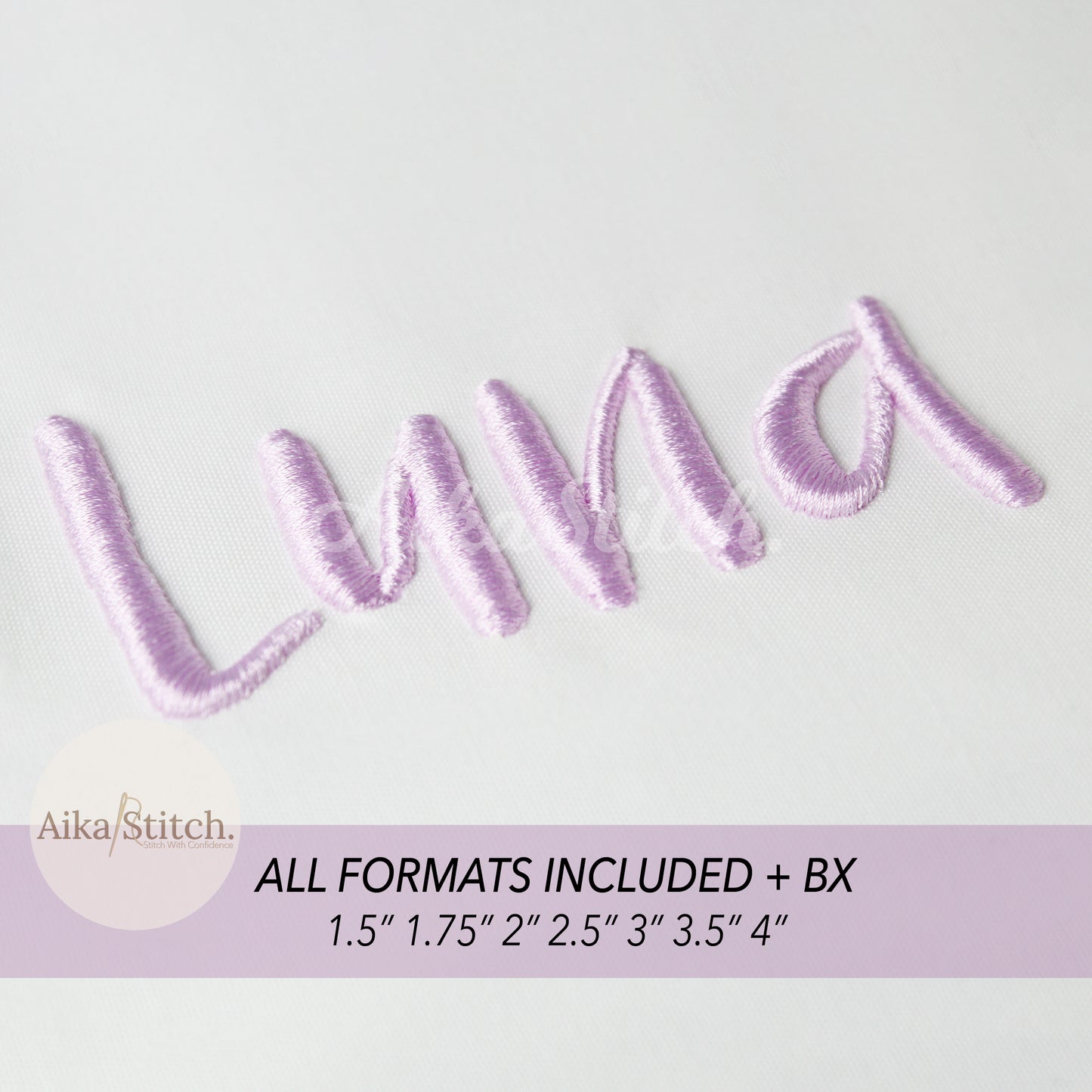 Luna 3D Puff BX Embroidery Font – Foam Alphabet (7 Sizes)