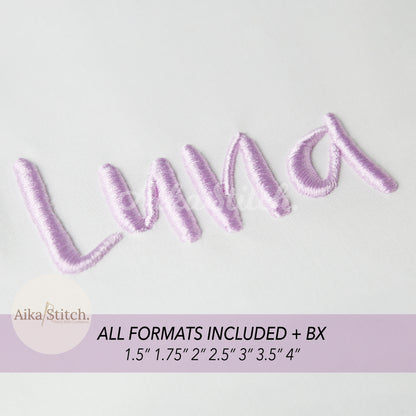 Luna 3D Puff BX Embroidery Font – Foam Alphabet (7 Sizes)