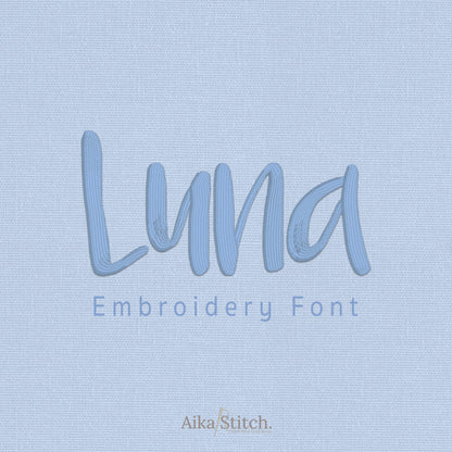 Luna Handwritten Script Embroidery Font | Native BX Included