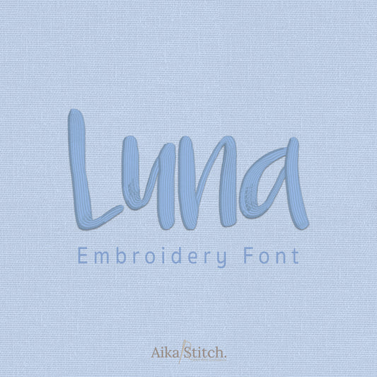 Luna Handwritten Script Embroidery Font | Native BX Included