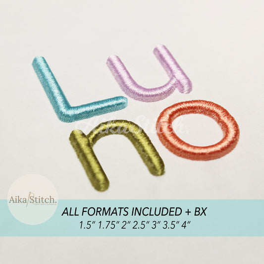 Luno 3D Puff BX Embroidery Font – Foam Alphabet (9 Sizes)