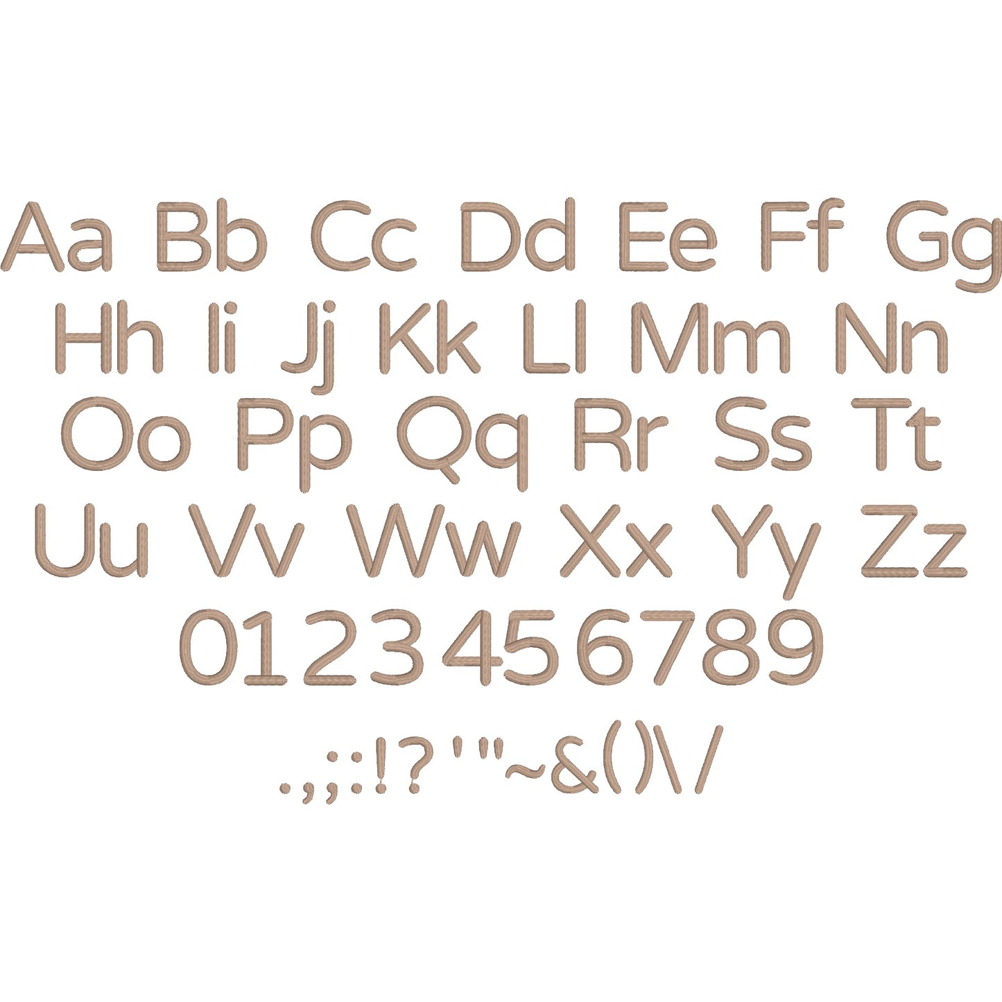Luno Basic Rounded Embroidery Font | Native BX Included