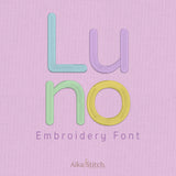 Luno Basic Rounded Embroidery Font | Native BX Included
