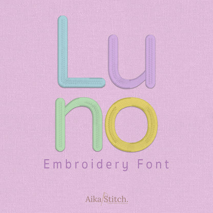 Luno Basic Rounded Embroidery Font | Native BX Included