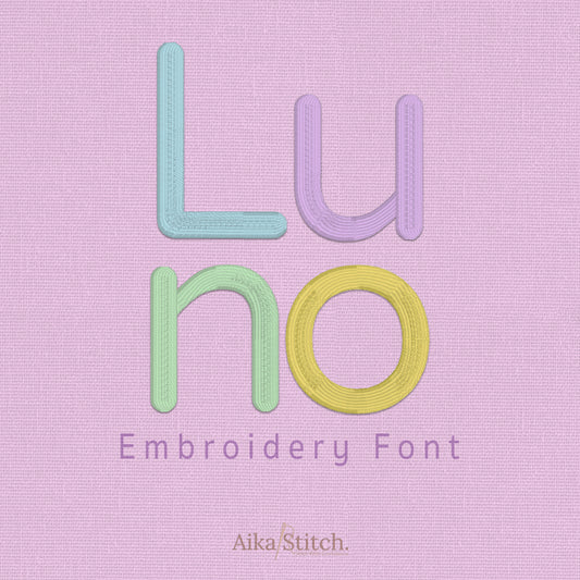 Luno Basic Rounded Embroidery Font | Native BX Included