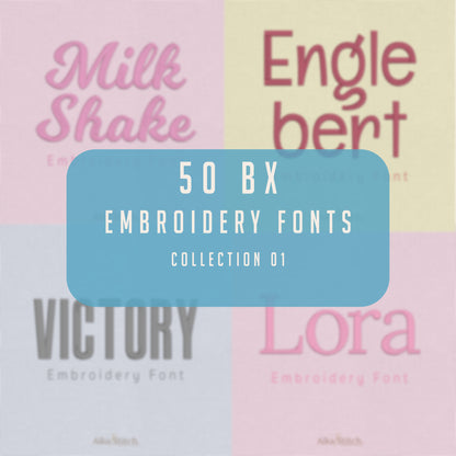 Bundle 50 BX Embroidery Fonts