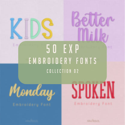 Bundle 50 EXP Embroidery Font - Collection 02