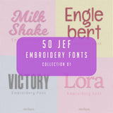 Bundle 50 JEF Embroidery Fonts