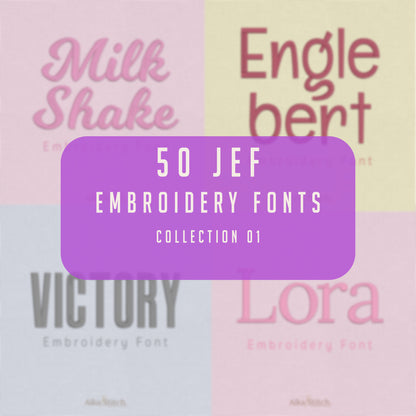 Bundle 50 JEF Embroidery Fonts