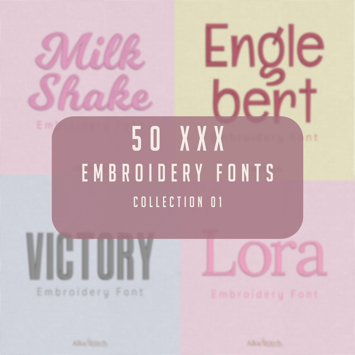 Bundle 50 XXX Embroidery Fonts
