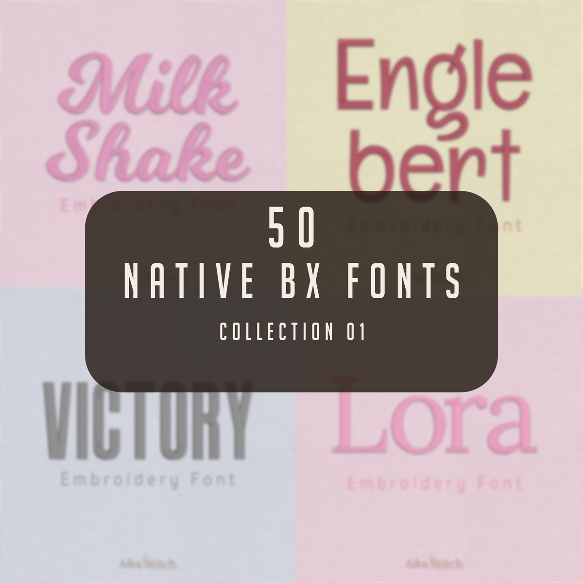 Bundle 50 Native BX Embroidery Fonts