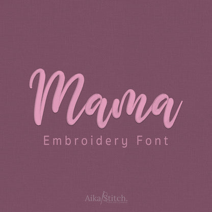 Mama Script Handwritten Embroidery Font | Native BX Included