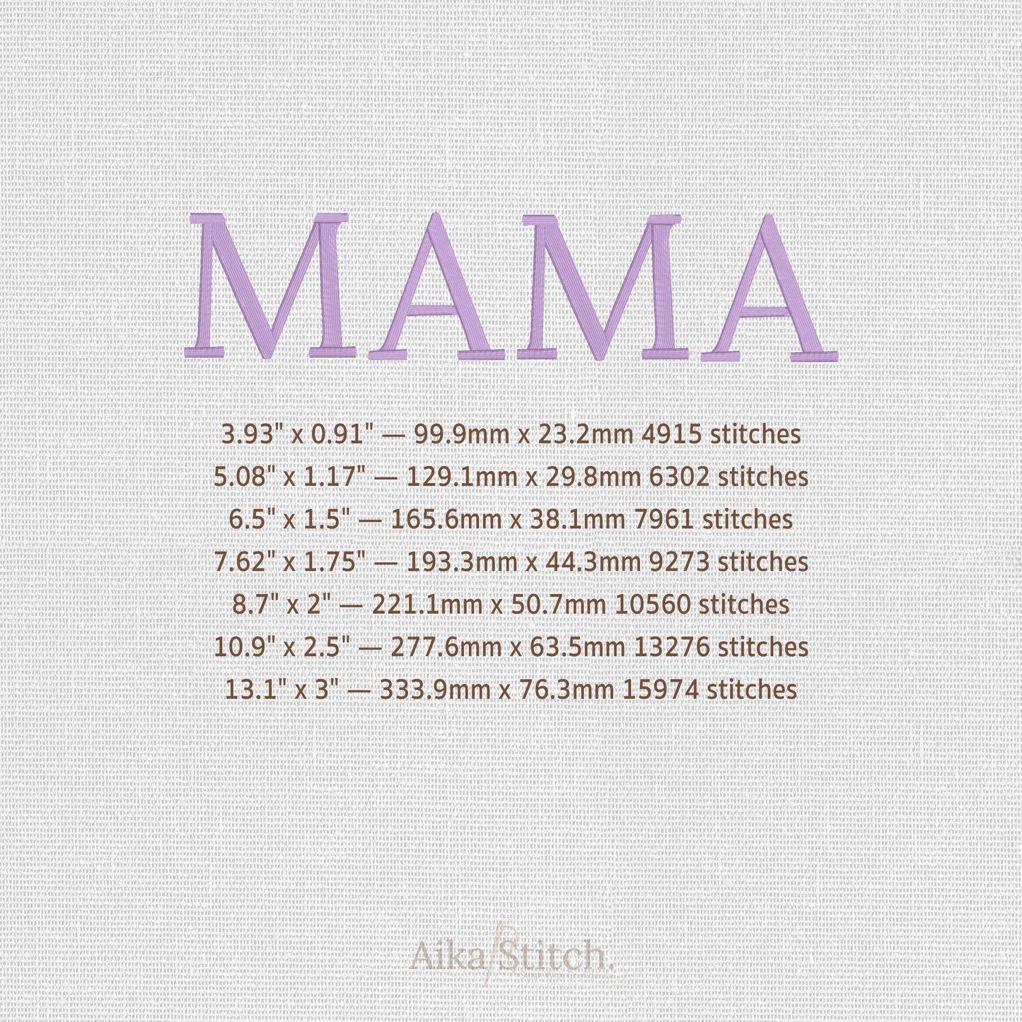 Mama 3D Puff Foam Embroidery Design - 7 sizes