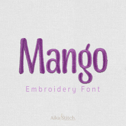 Mango Native BX Embroidery Font - Satin Stitch Alphabet (11 Sizes)