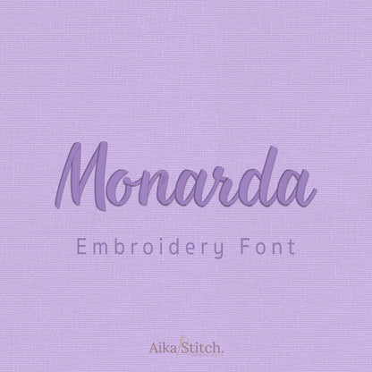 Monarda Script Elegant Embroidery Font | Native BX Included