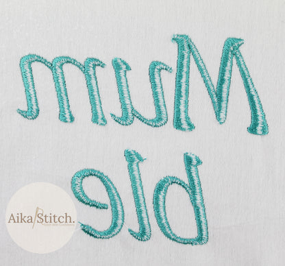 Mumble Native BX Embroidery Font - Satin Stitch Alphabet (11 Sizes)