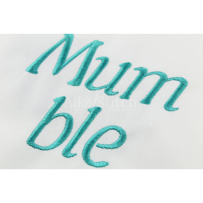 Mumble Modern Italic Embroidery Font | Native BX Included
