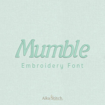 Mumble Modern Italic Embroidery Font | Native BX Included