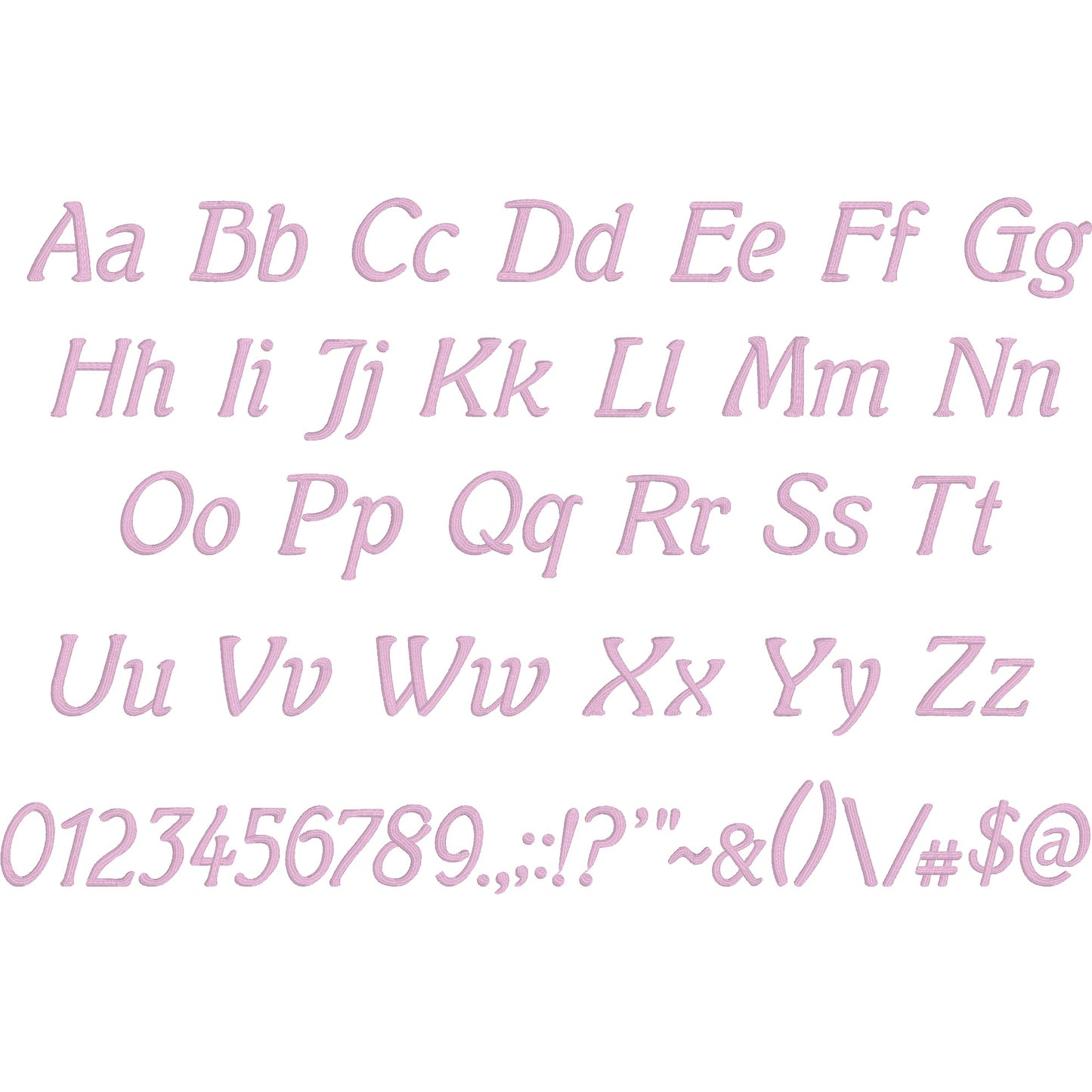 Mumble Native BX Embroidery Font - Satin Stitch Alphabet (11 Sizes)