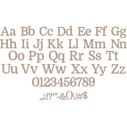 Mya Native BX Embroidery Font - Satin Stitch Alphabet (9 Sizes)