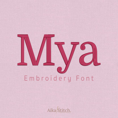 Mya Native BX Embroidery Font - Satin Stitch Alphabet (9 Sizes)