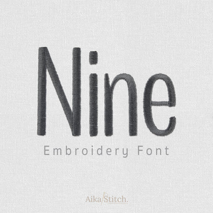 Nine Native BX Embroidery Font - Satin Stitch Alphabet (11 Sizes)