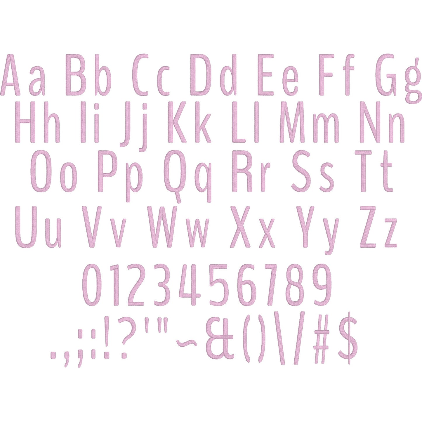 Nine Native BX Embroidery Font - Satin Stitch Alphabet (11 Sizes)