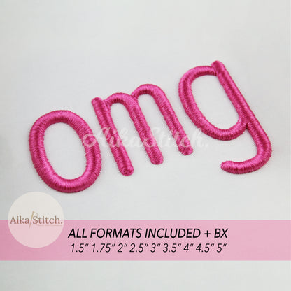 Omg 3D Puff BX Embroidery Font – Foam Alphabet (9 Sizes)