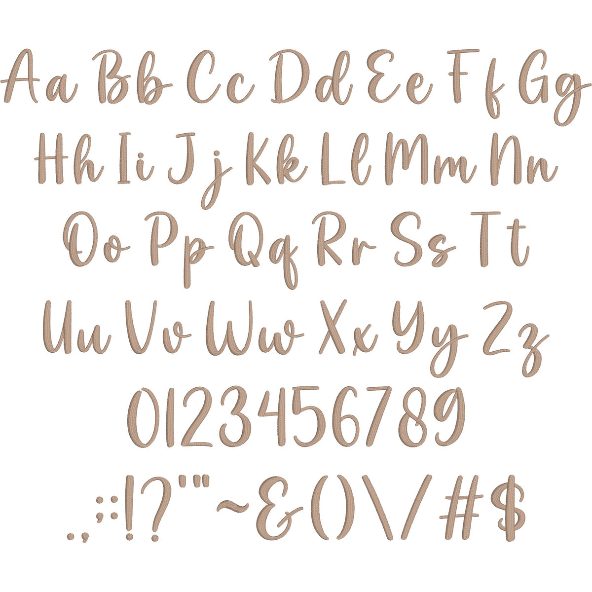 Overthink Handwritten Script Embroidery Font