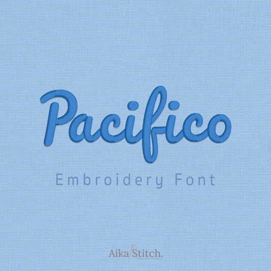 Pacifico Script Handwritten Embroidery Font | Native BX Included