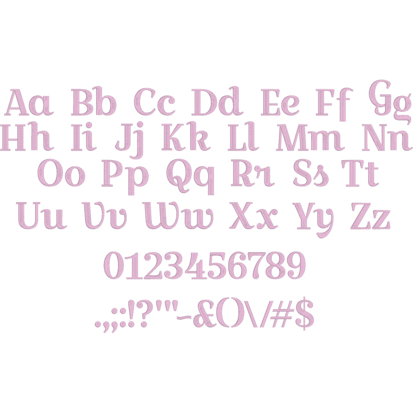 Pastry Native BX Embroidery Font - Satin Stitch Alphabet (11 Sizes)